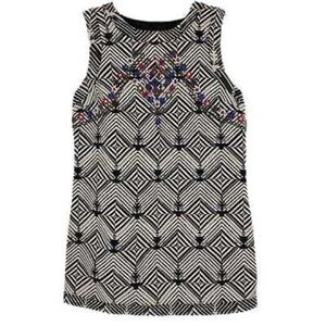 Free People New Romantics Mini Geometric Shift Beaded Dress Small